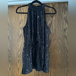 WHBM White House Black Market Black Shiny Tank